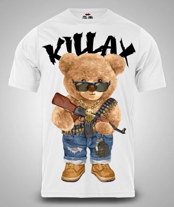 Ανδρικό T-Shirt AK47 Bear ΛΕΥΚΟ