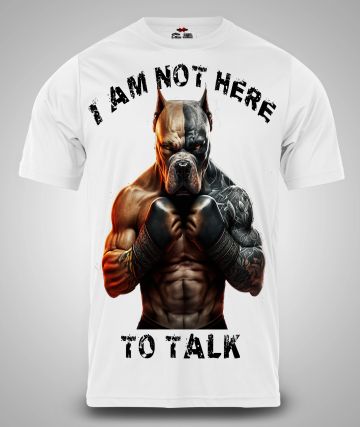 Tricou Bărbați  I'M NOT HERE TO TALK ALB