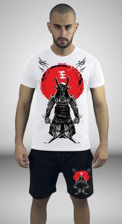 Еchipament sportiv pantaloni scurți SAMURAI 3 ALB-NEGRU