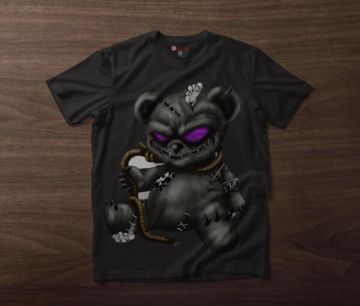 EVIL BEAR #1 Ανδρικό T-Shirt ΜΑΥΡΟ