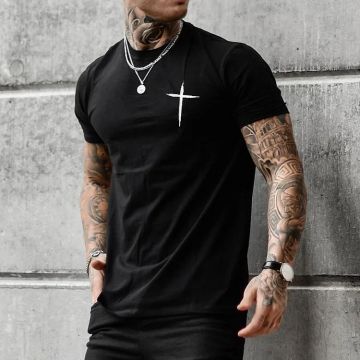 Ανδρικό T-shirt CROSS BLACK