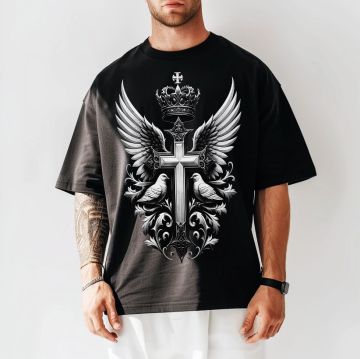 Ανδρικό T-shirt MAKAVELI ΓΚΡΙ OVERSIZED