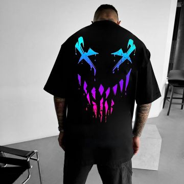 Ανδρικό T-shirt MAKAVELI ΓΚΡΙ OVERSIZED