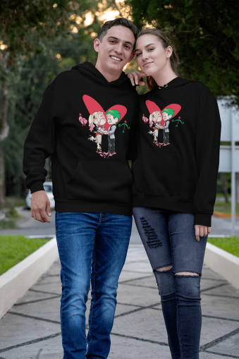 JOKER AND HARLEY Hoodies για άνδρες και γυναίκες - ΜΑΥΡΟ