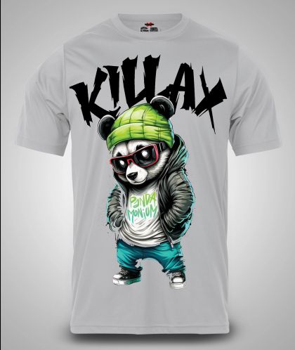 Tricou Bărbați Killax Panda GRI