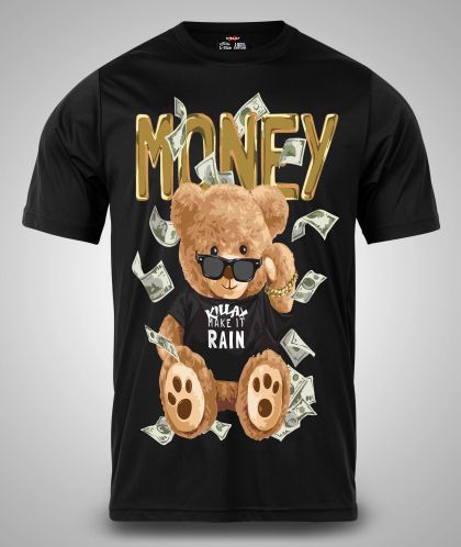 Tricou Bărbați Money Bear NEGRU