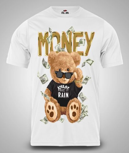 Мъжка тениска Money Bear БЯЛА