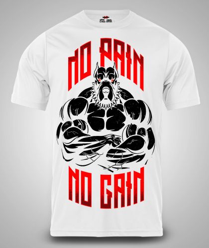 Tricou Bărbați No Pain No Gain ALB