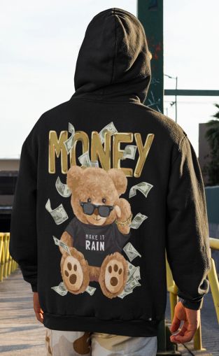 Hanorac MONEY BEAR NEGRU