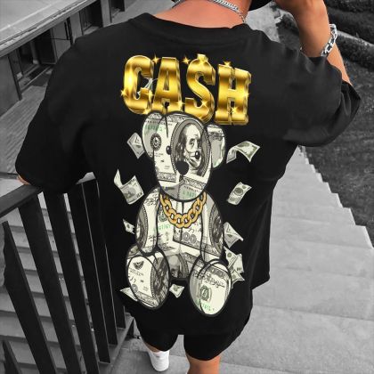 Ανδρικό T-shirt OVERSIZED BLACK CASH