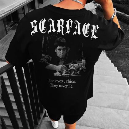 Ανδρικό T-shirt SCARFACE ΜΑΥΡΟ OVERSIZED