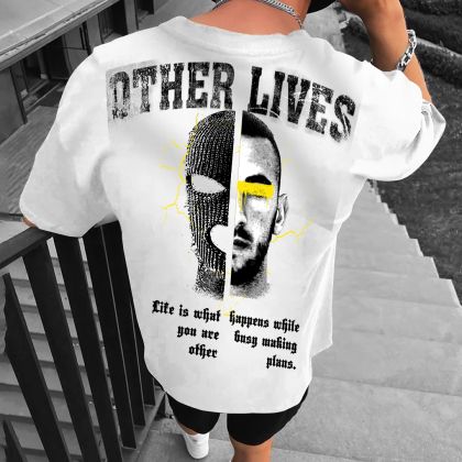 Tricou Bărbați OTHER LIVES ALB OVERSIZED