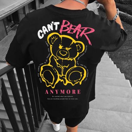 Ανδρικό T-shirt CANT BEAR ΜΑΥΡΟ OVERSIZED