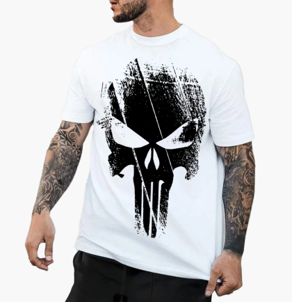 Tricou Bărbați SKULL 2 ALB