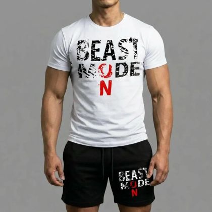 Еchipament sportiv pantaloni scurți BeastModeOn ALB