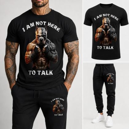 Echipă sportivă masculină (trening și tricou) – NOT HERE TO TALK