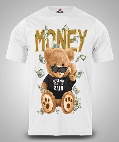 Tricou Bărbați Money Bear ALB