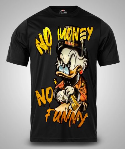 Tricou Bărbați No Money No Funny NEGRU