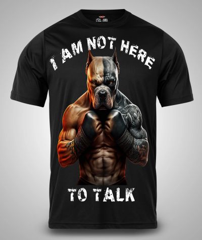 Tricou Bărbați  I'M NOT HERE TO TALK NEGRU