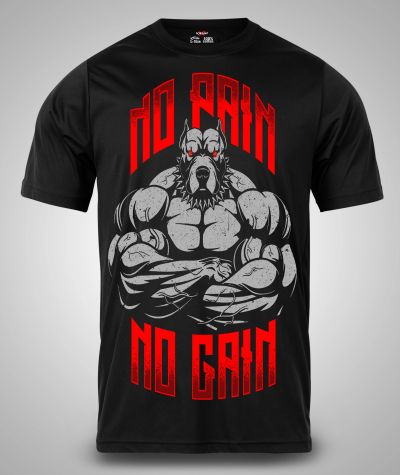 Ανδρικό T-shirt No Pain No Gain ΜΑΥΡΟ