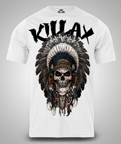 Ανδρικό T-shirt WARRIOR SKULL WHITE