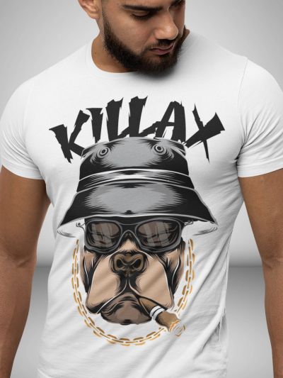 Ανδρικό T-shirt PitBull Head ΛΕΥΚΟ