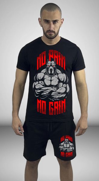 Еchipament sportiv pantaloni scurți NO PAIN NO GAIN NEGRU