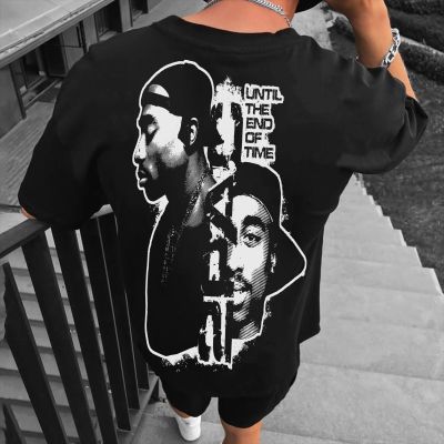 Tricou Bărbați 2PAC NEGRU OVERSIZED