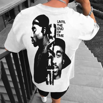 Tricou Bărbați 2PAC ALB OVERSIZED