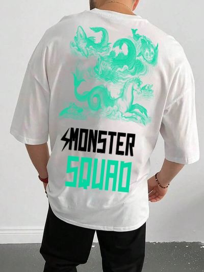 Tricou Bărbați MONSTER SQUAD OVERSIZED ALB