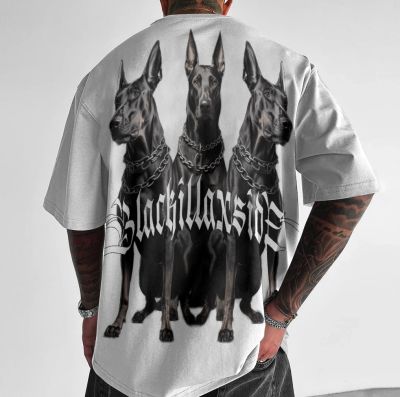 Tricou Bărbați KILLAXDOBERMAN OVERSIZED ALB