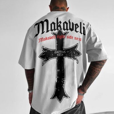 Ανδρικό T-shirt MAKAVELI ΓΚΡΙ OVERSIZED