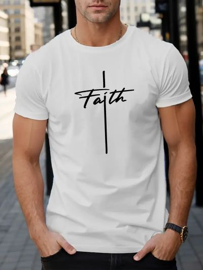 Tricou Bărbați Faith 1 Alb