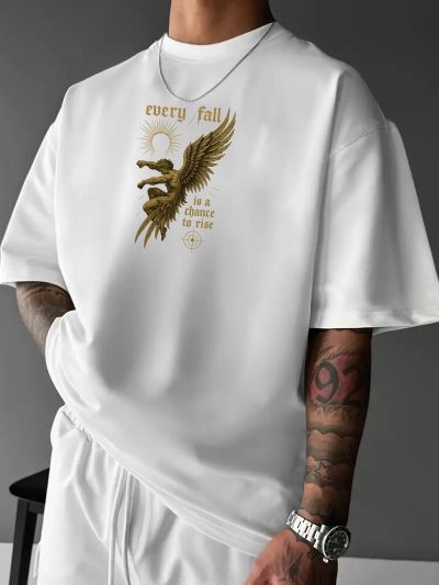 Ανδρικό T-shirt MAKAVELI ΓΚΡΙ OVERSIZED
