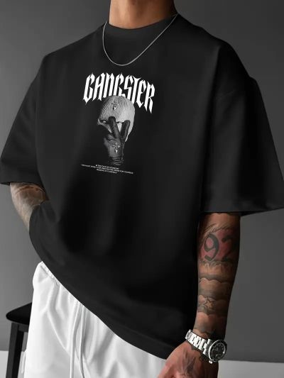 Ανδρικό T-shirt MAKAVELI ΓΚΡΙ OVERSIZED